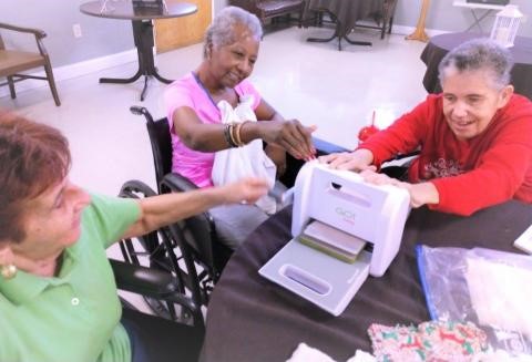 AccuQuilt Crafts Day With Nursing Home Resident Participants